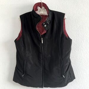 SIGNATURE JONES NY REVERSIBLE VEST ZIPPER SNAPS PUFFER ZIP POCKETS